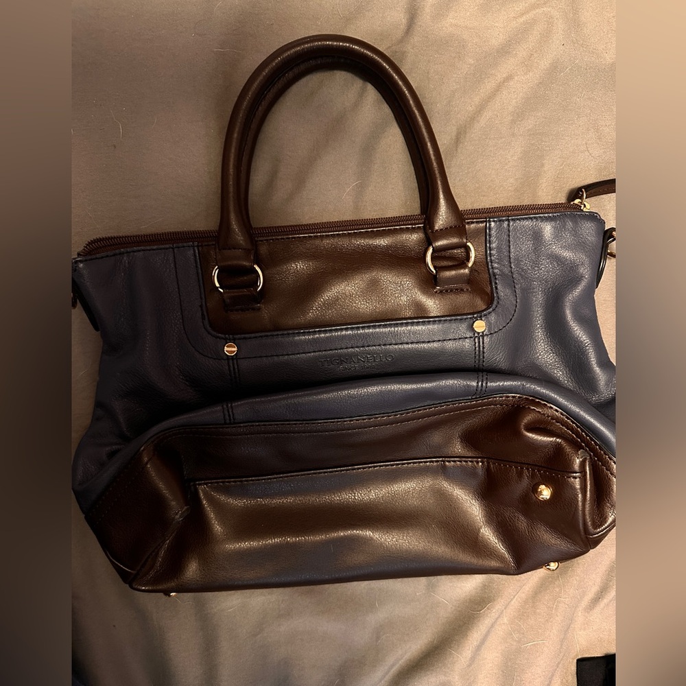 Blue and black Tignanello purse